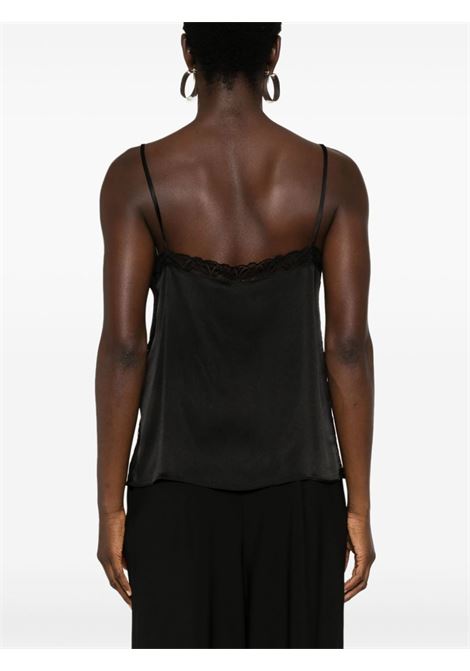 Top con dettaglio in pizzo in nero Alberta Ferretti - donna ALBERTA FERRETTI | 080366190555